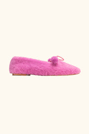Lulu Shearling Slippers in Hot Pink