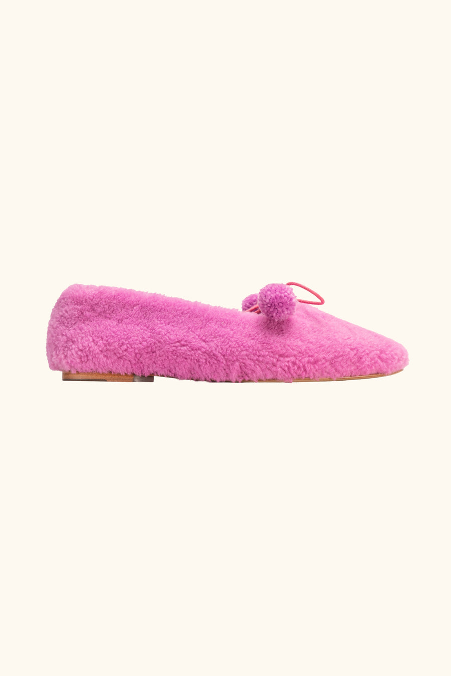 Lulu Shearling Slippers in Hot Pink