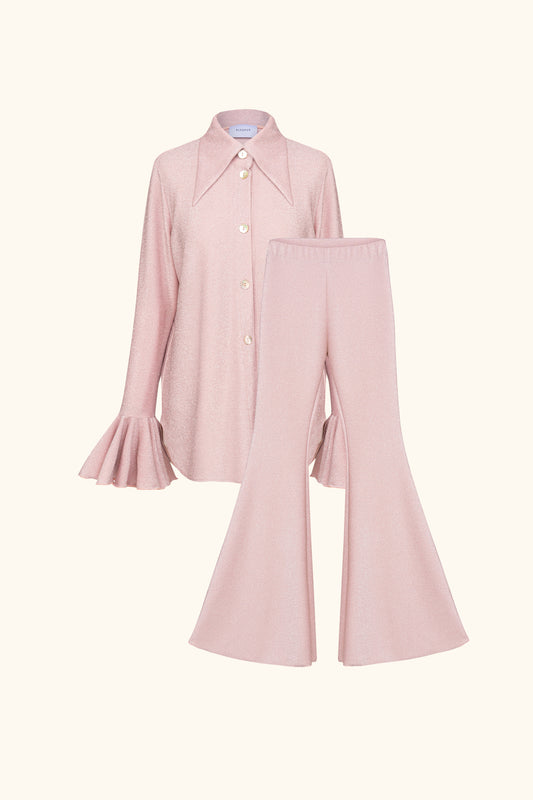 Lurex Lounge Suit with Pants in Pink