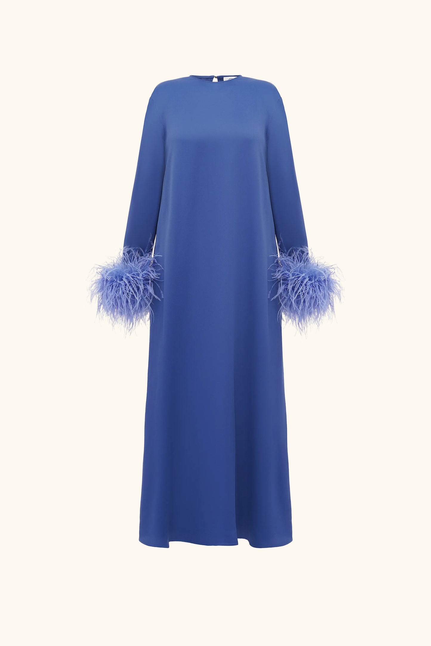 Suzi Maxi Dress with Detachable Feathers in Navy
