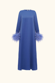 Suzi Maxi Dress with Detachable Feathers in Navy