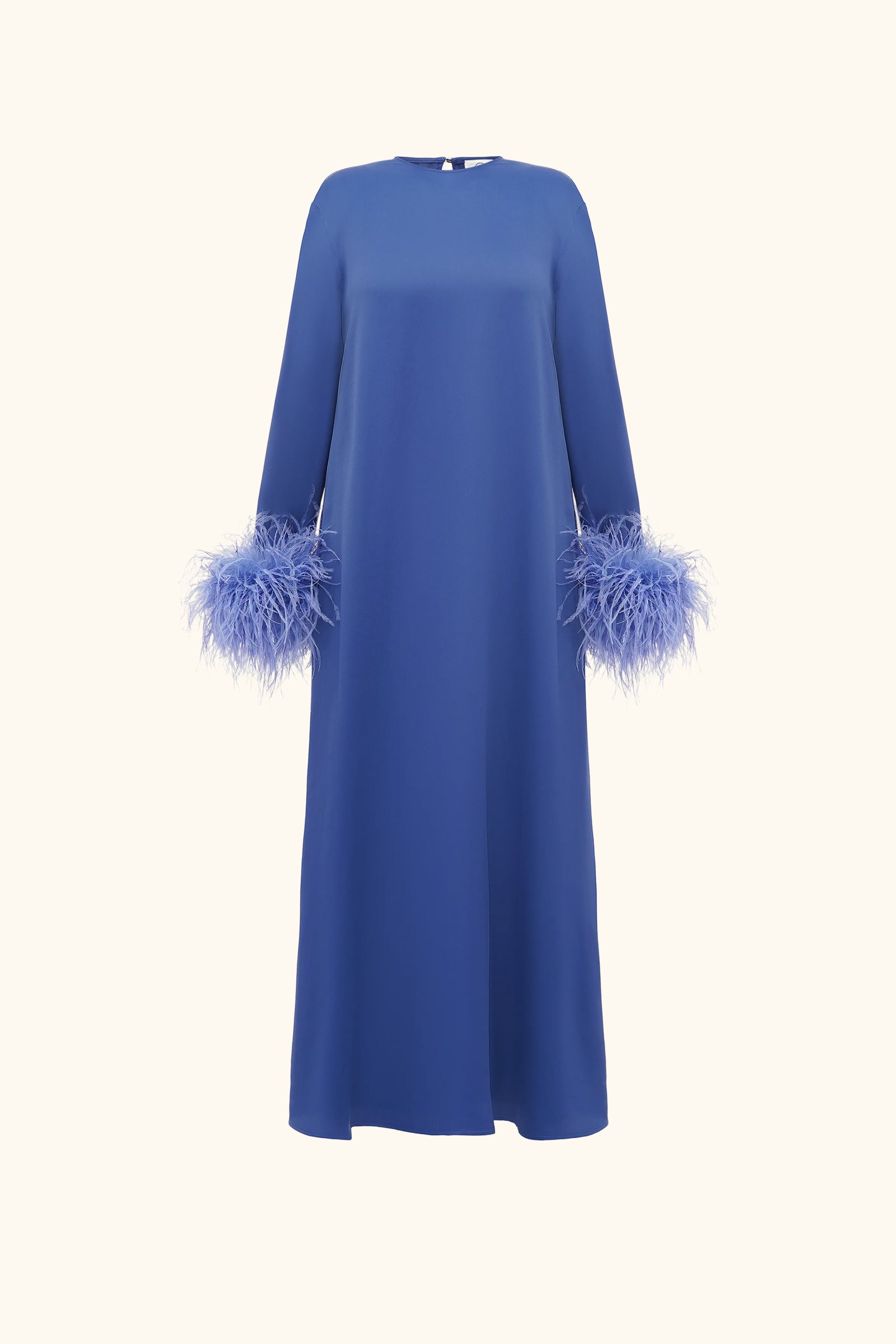 Suzi Maxi Dress with Detachable Feathers in Navy