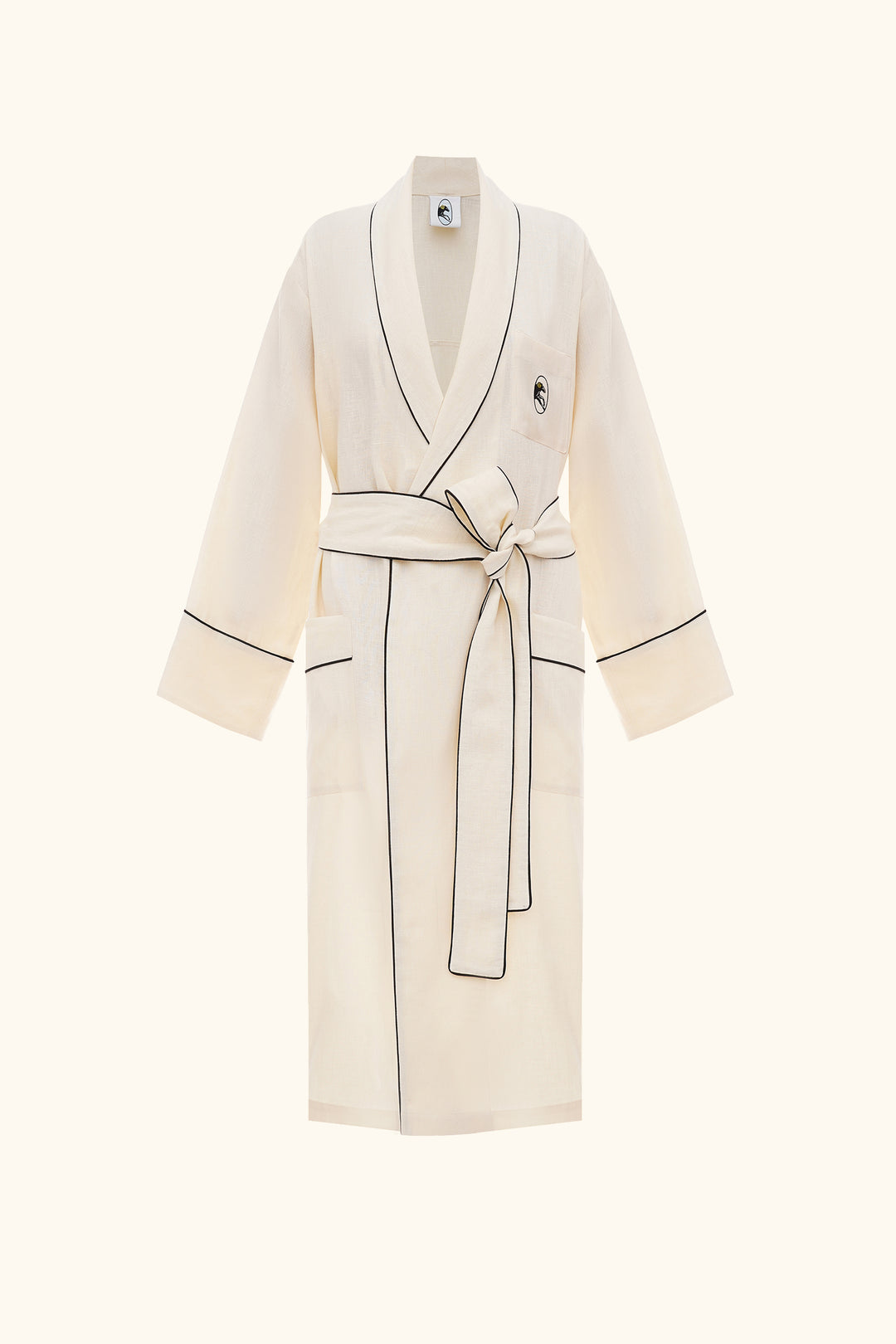 Paros Linen Unisex Robe in Milk