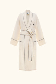 Paros Linen Unisex Robe in Milk