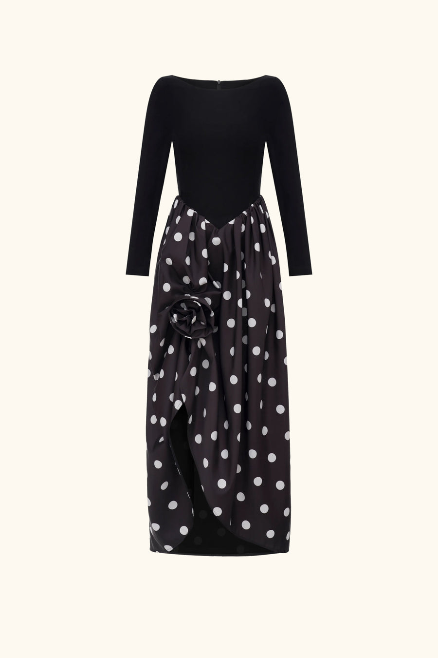 Aurora Maxi Dress in Black Polka Dot Sleeper Aurora Maxi Dress in Black Polka Dot Sleeper