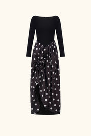 Aurora Maxi Dress in Black Polka Dot