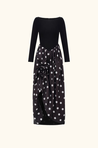 Aurora Maxi Dress in Black Polka Dot – Sleeper