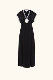 The Genus Rosa Satin Dress in Black