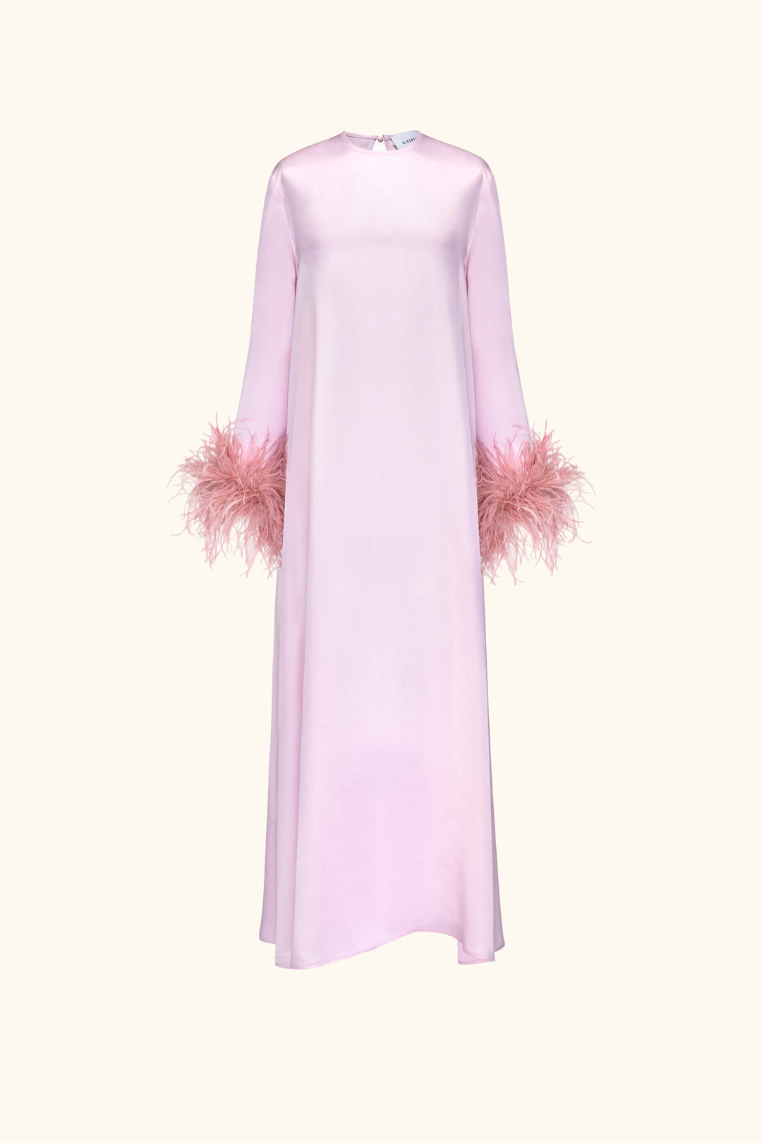 Suzi Maxi Dress with Detachable Feathers in Pink