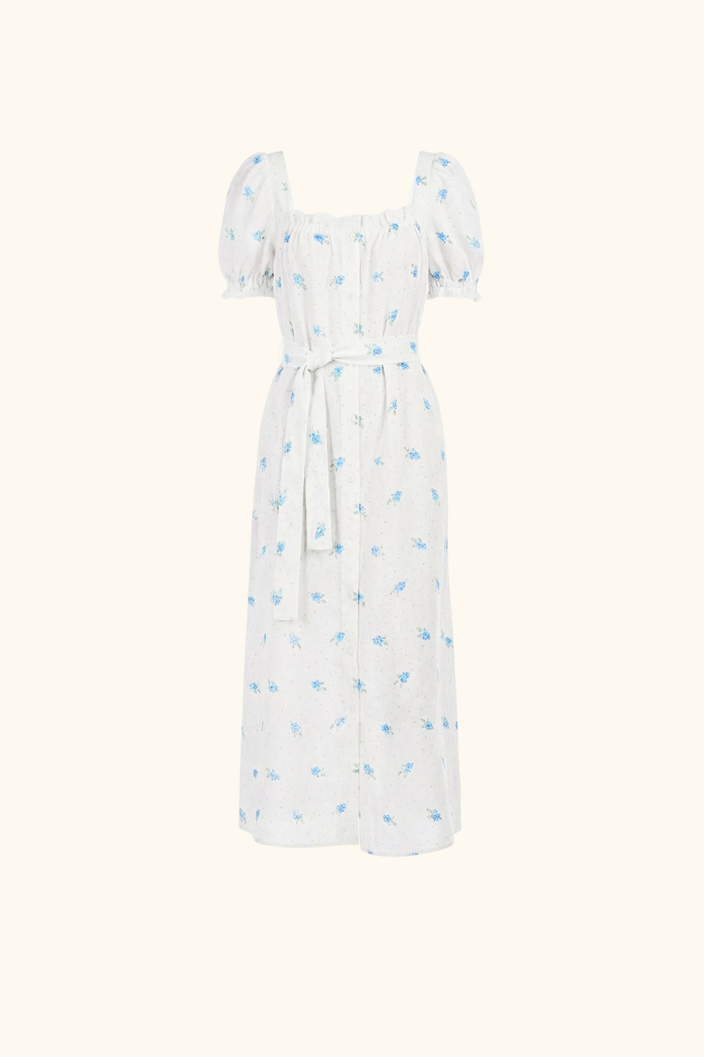 Brigitte Linen Midi Dress in Linum