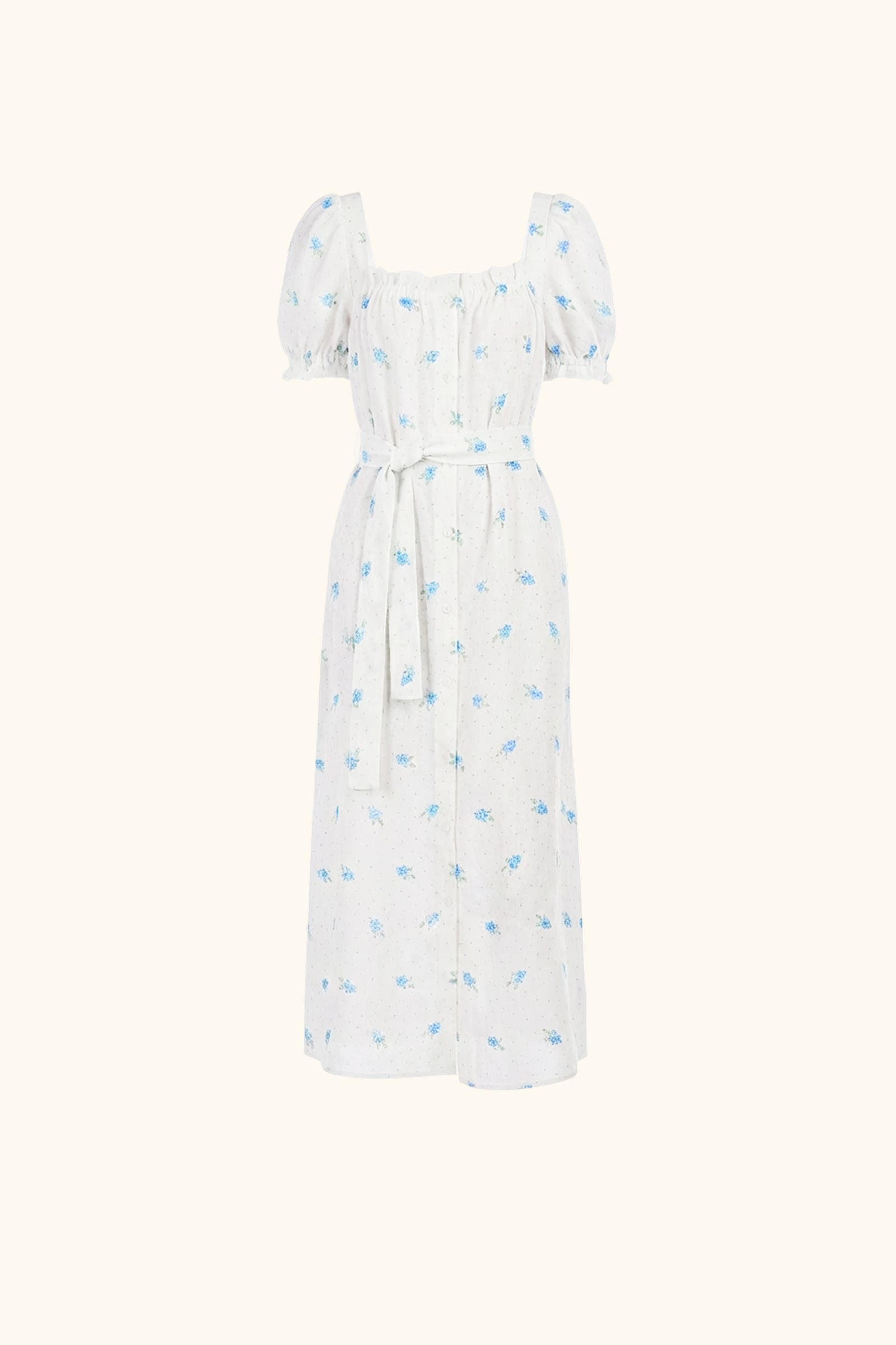 Brigitte Linen Midi Dress in Linum