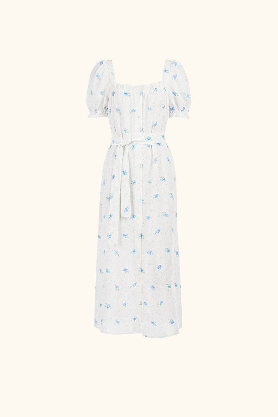 Brigitte Linen Midi Dress in Linum