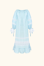 Romantica Lounge Dress in Blue Vichy