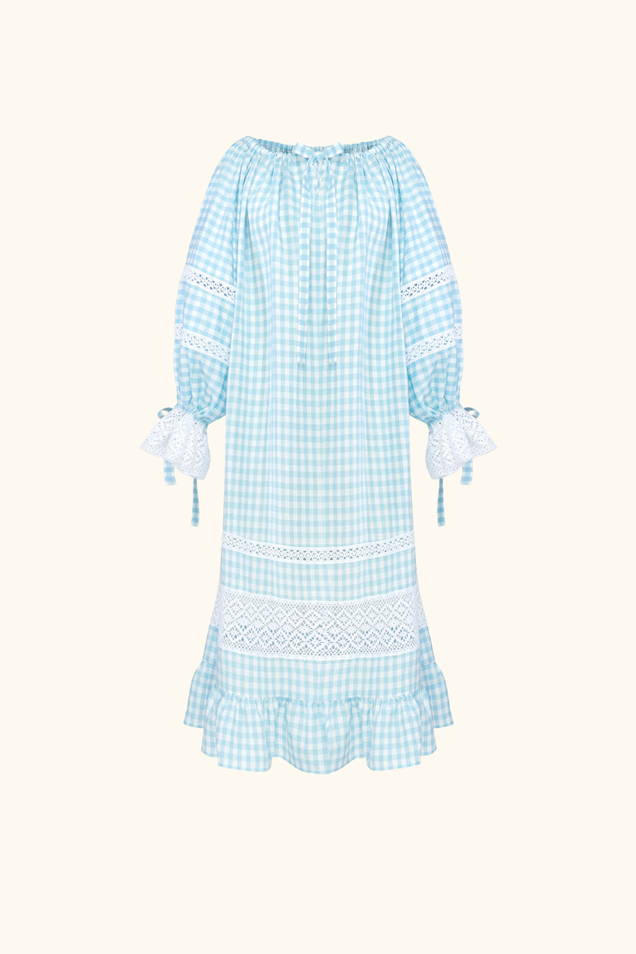Romantica Lounge Dress in Blue Vichy Blue Vichy / M-L