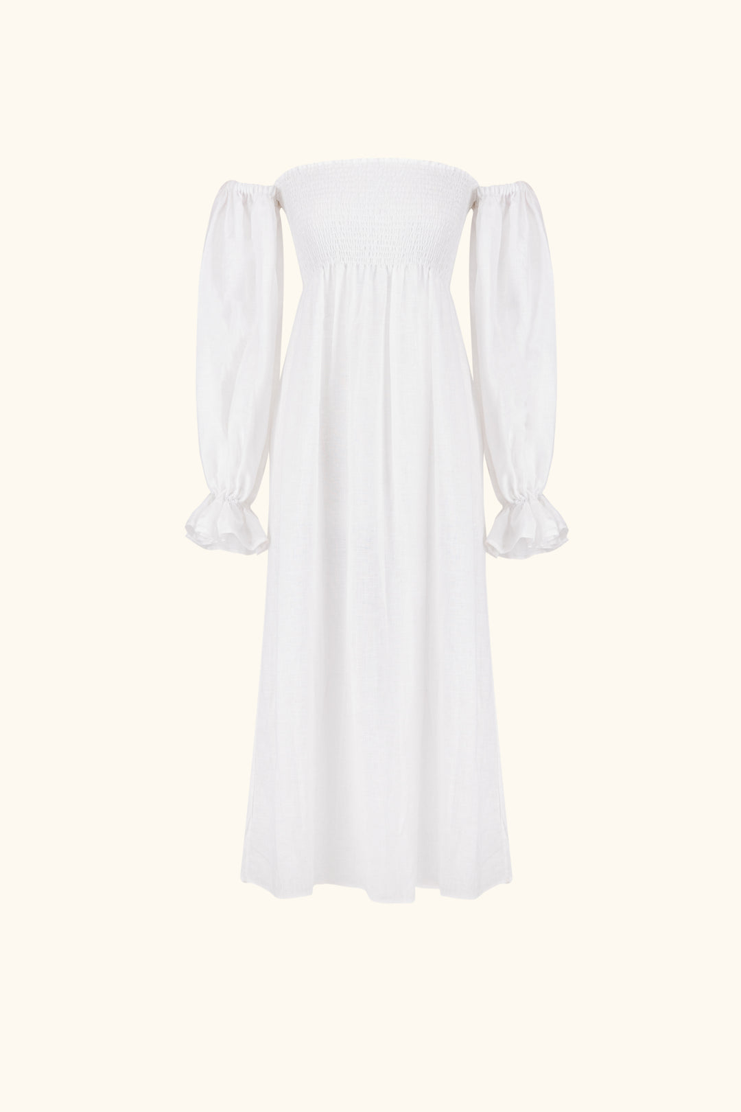 Atlanta Linen Dress in White