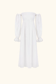 Atlanta Linen Dress in White