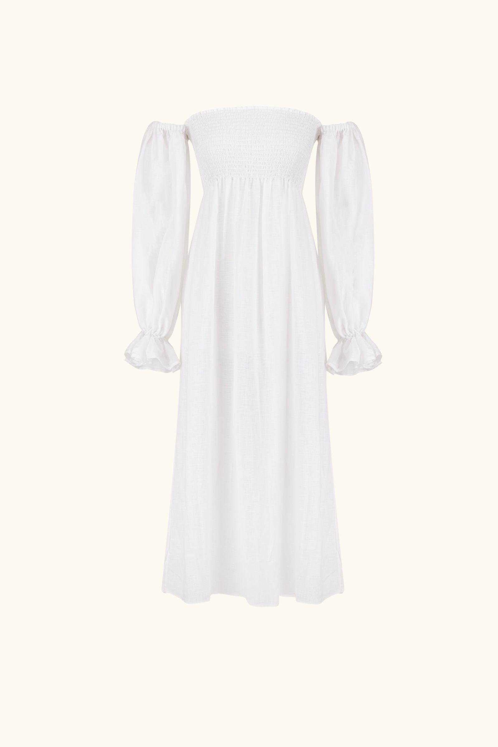Atlanta Linen Dress in White