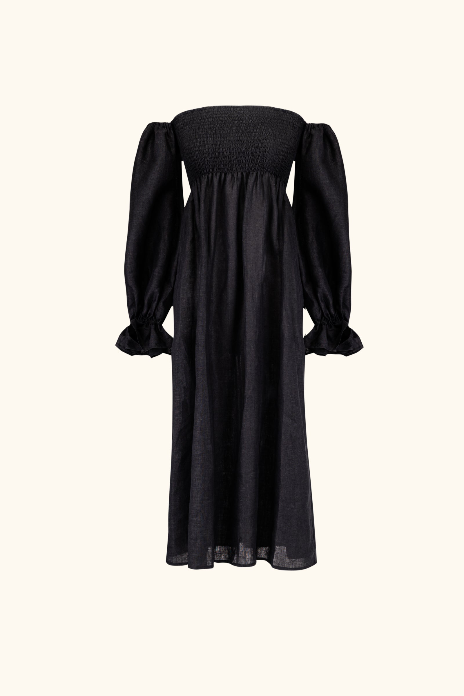 Atlanta Linen Dress in Black