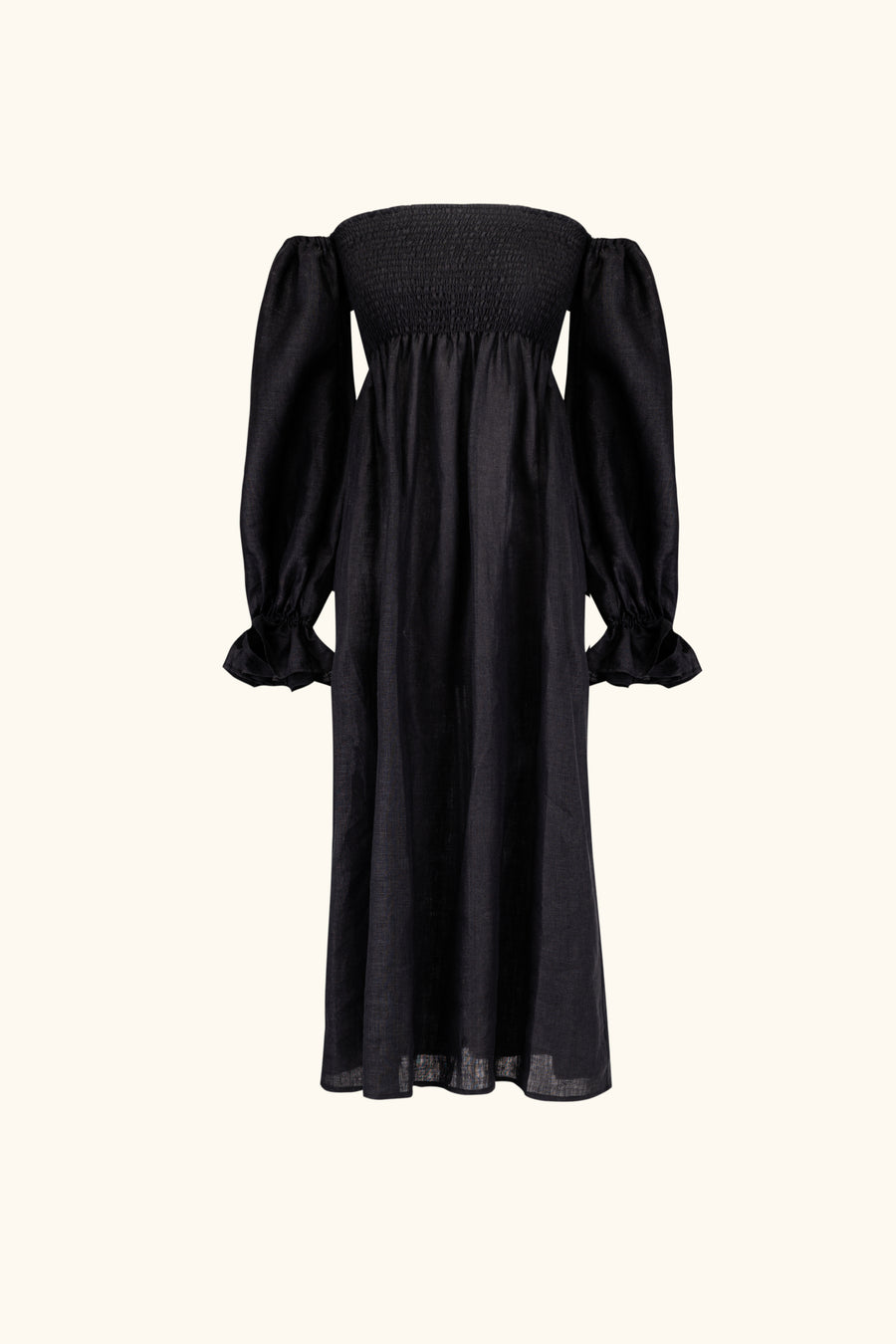 Atlanta Linen Dress in Black