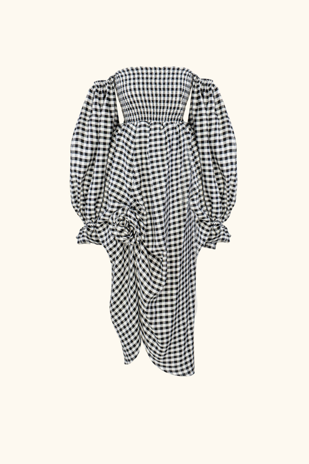 Atlanta Linen Dress with Rose Detail in Black Vichy – Sleeper