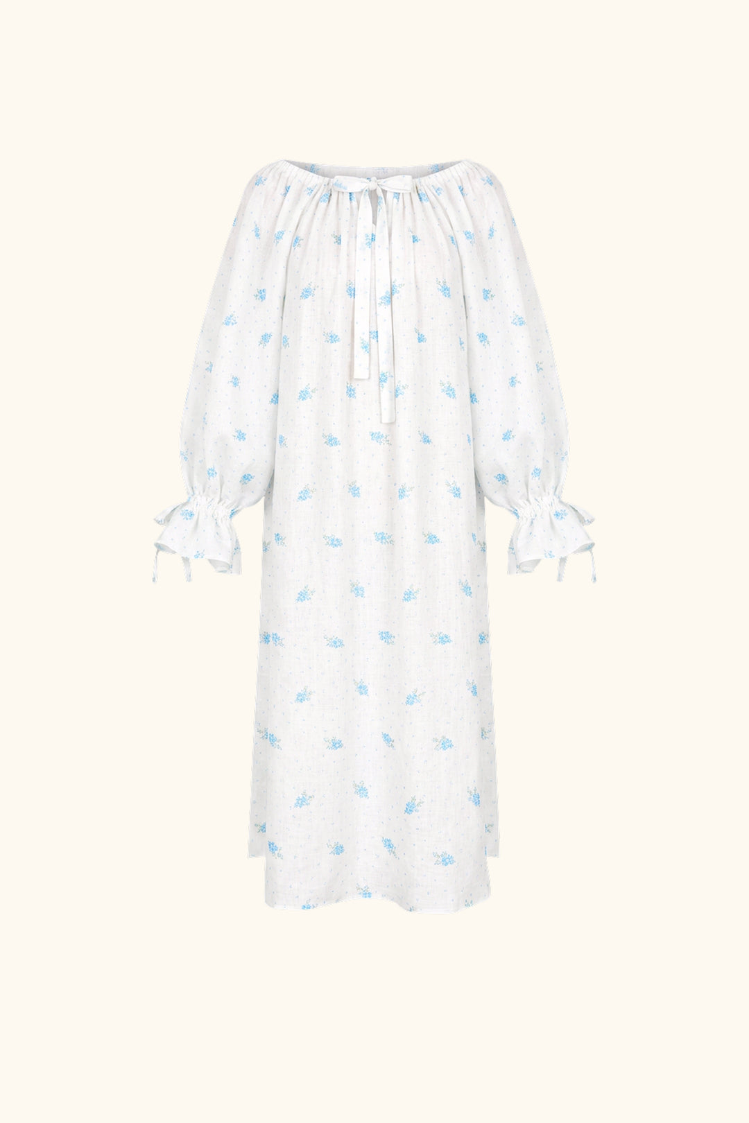 Cha-Cha Linen Maxi Dress in Linum with Hair Ribbon