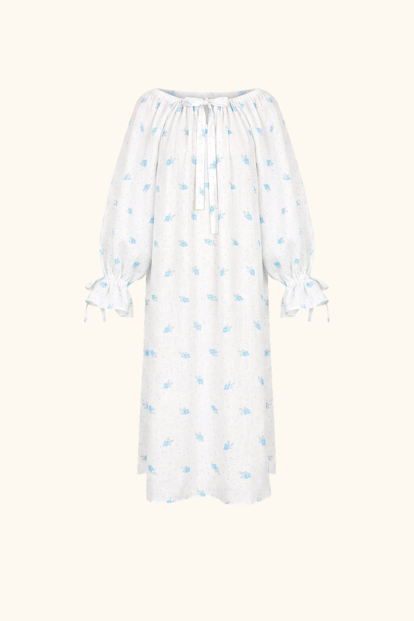Cha-Cha Linen Maxi Dress in Linum with Hair Ribbon