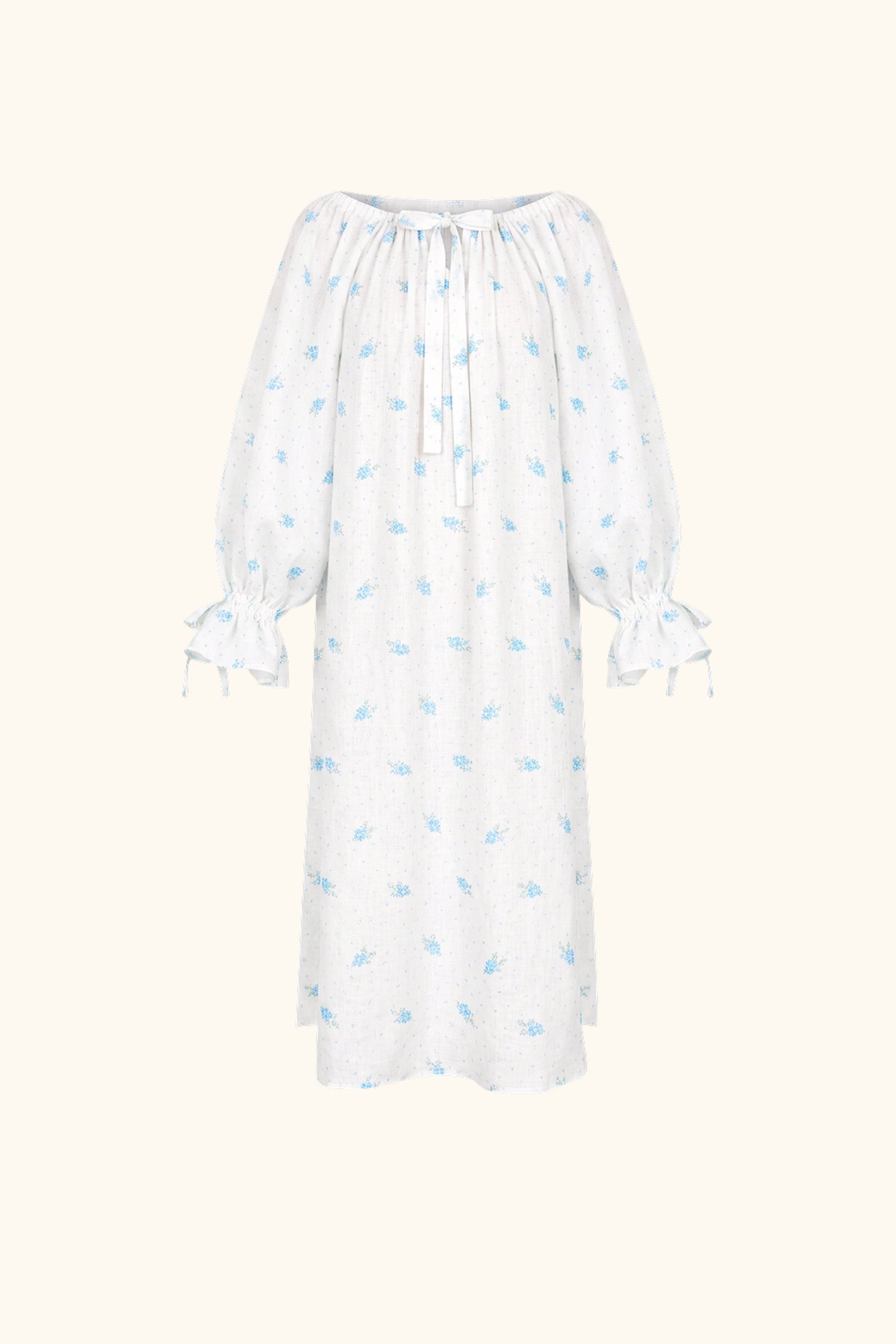 Cha-Cha Linen Maxi Dress in Linum with Hair Ribbon