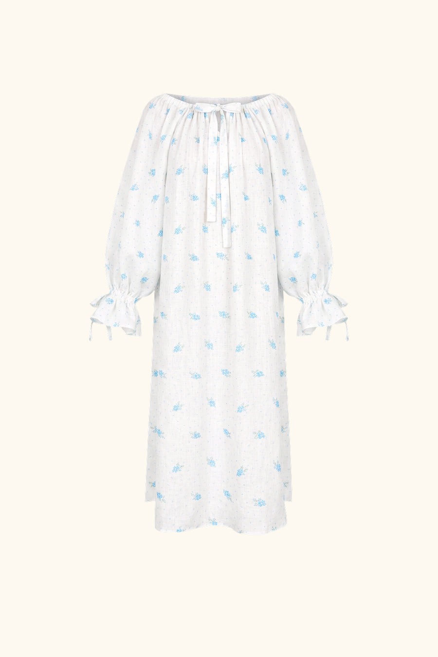Cha-Cha Linen Maxi Dress in Linum with Hair Ribbon
