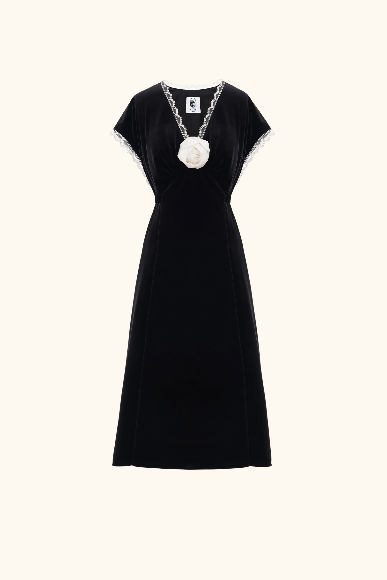 The Genus Rosa Velvet Dress in Black
