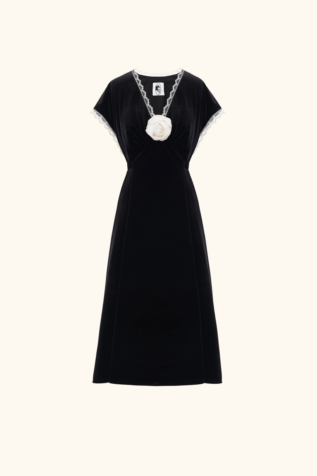 The Genus Rosa Satin Dress in Black