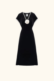 The Genus Rosa Satin Dress in Black