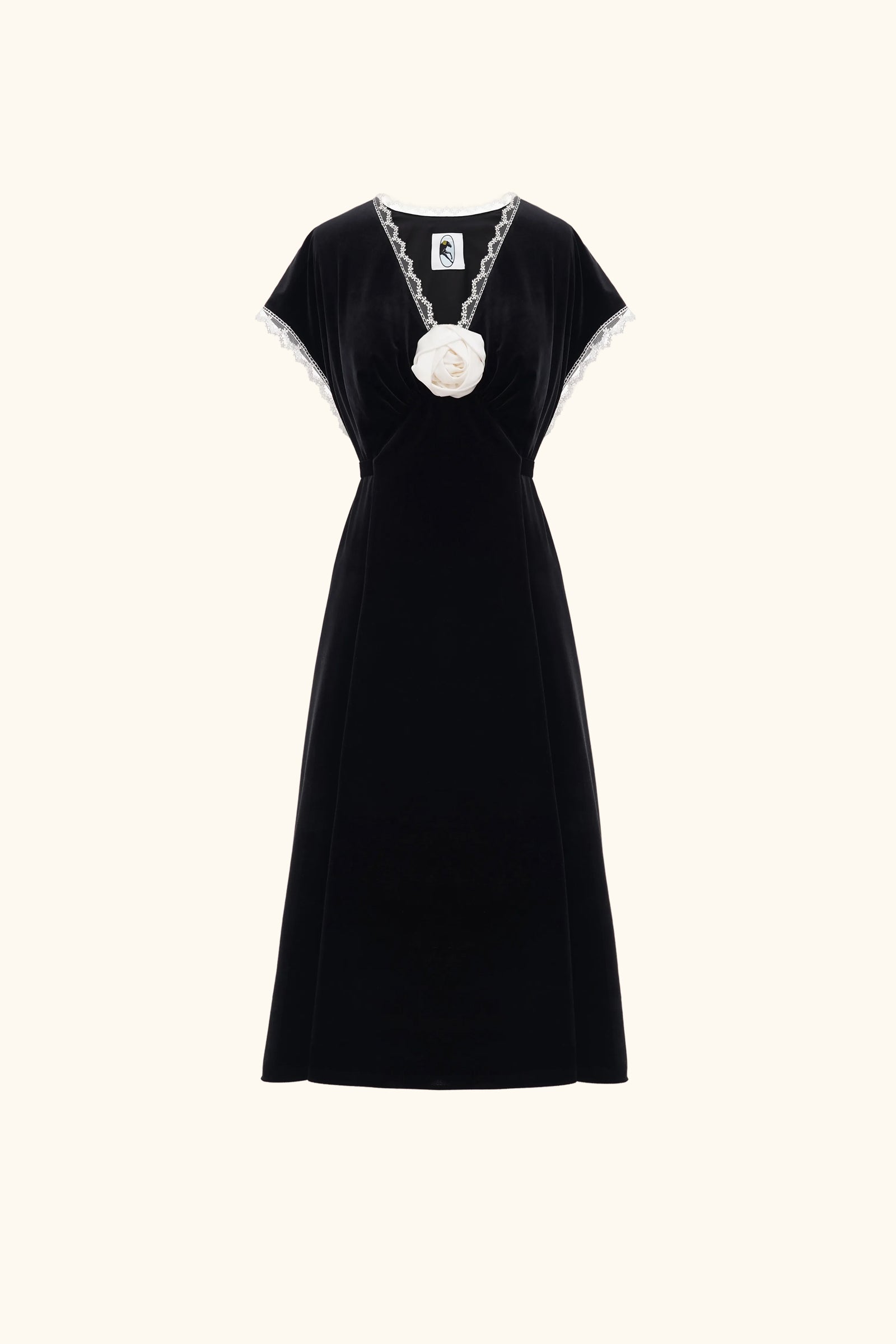 The Genus Rosa Satin Dress in Black