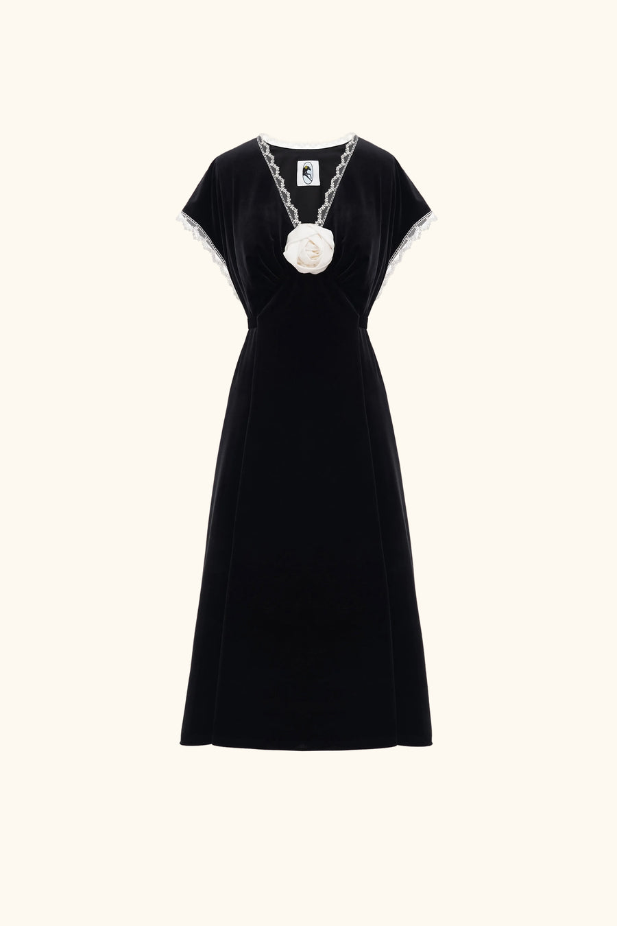 The Genus Rosa Satin Dress in Black