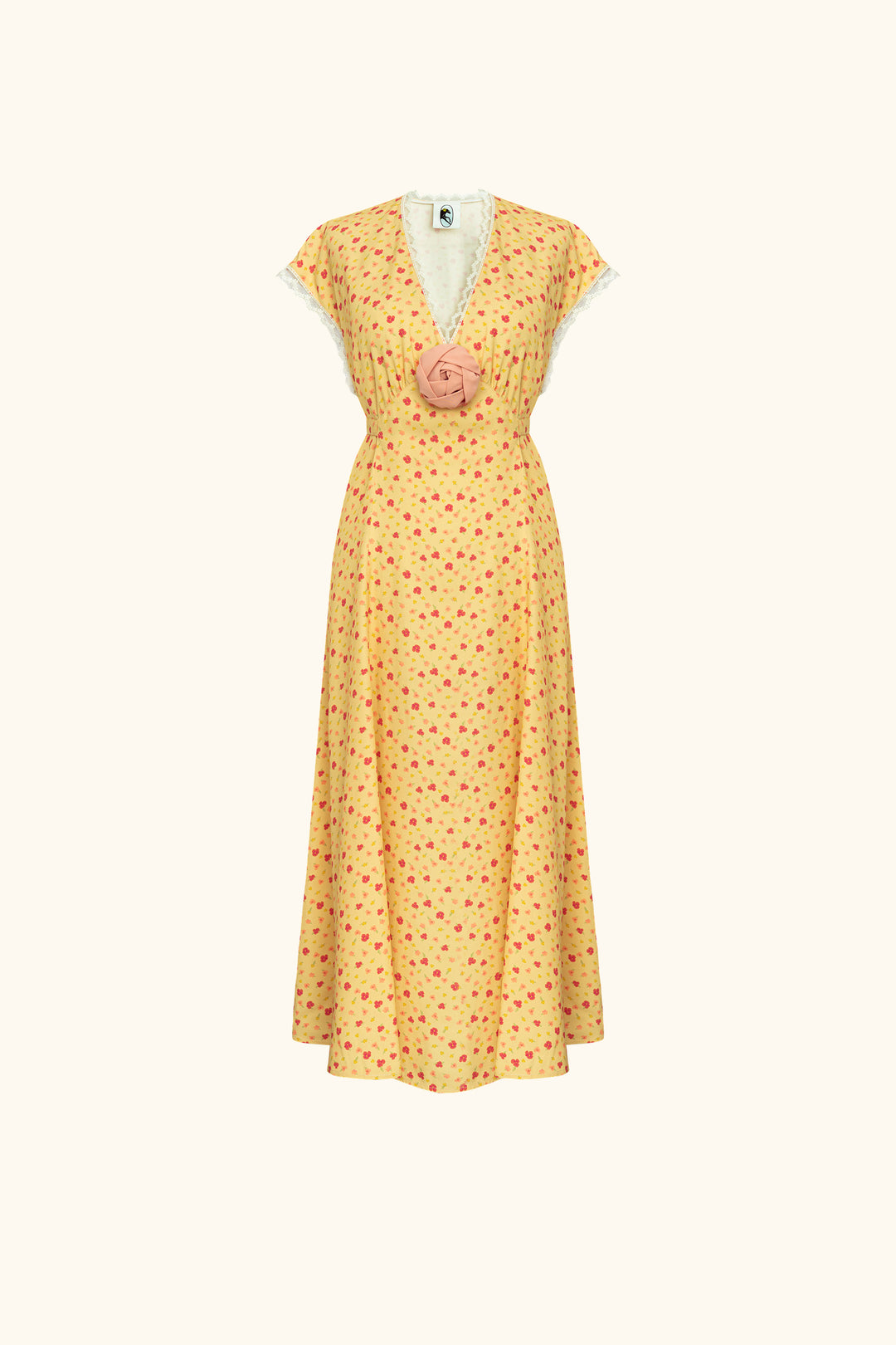 Genus Floral-Appliqué Midi Dress