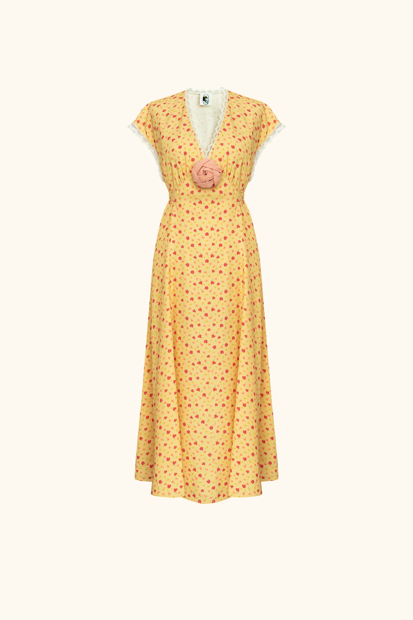 Genus Floral-Appliqué Midi Dress