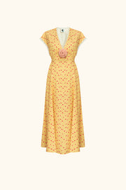 Genus Floral-Appliqué Midi Dress