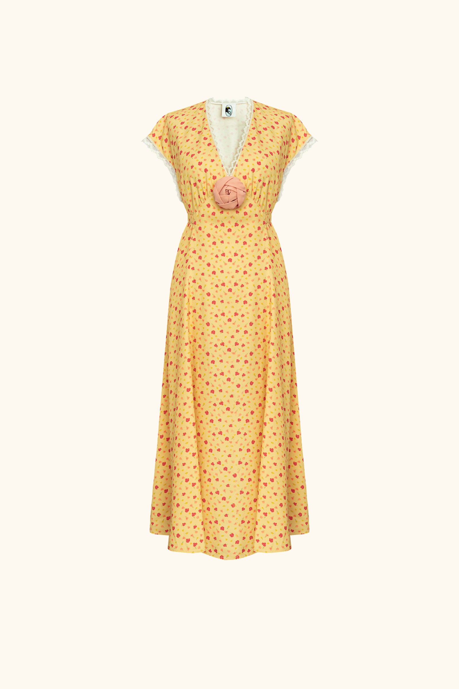 Genus Floral-Appliqué Midi Dress