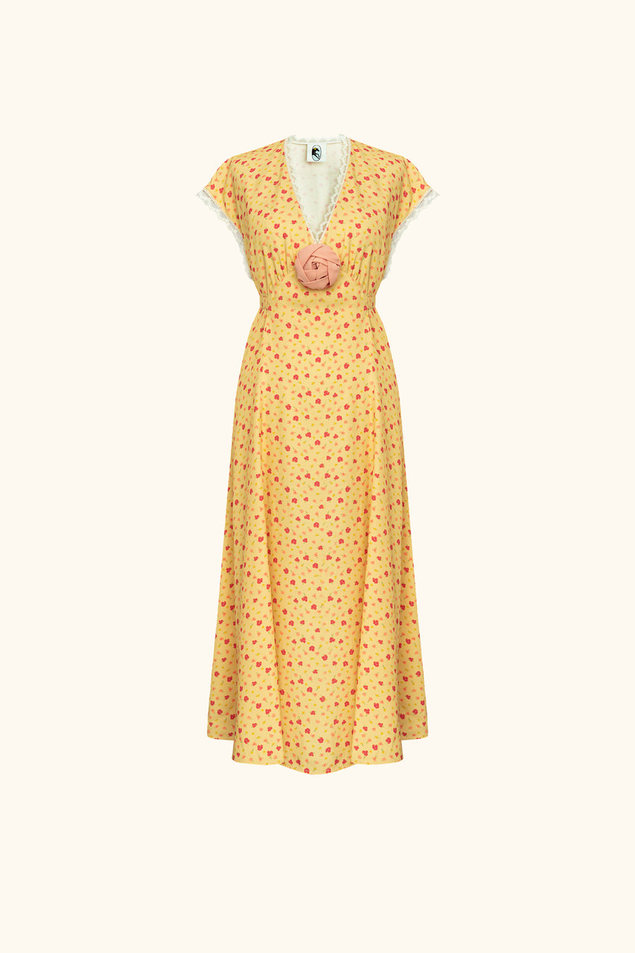 Genus Floral-Appliqué Midi Dress