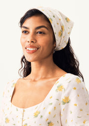 Marseille Linen Mini Dress with headscarf in Mimosa