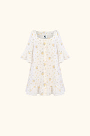 Marseille Linen Mini Dress with headscarf in Mimosa