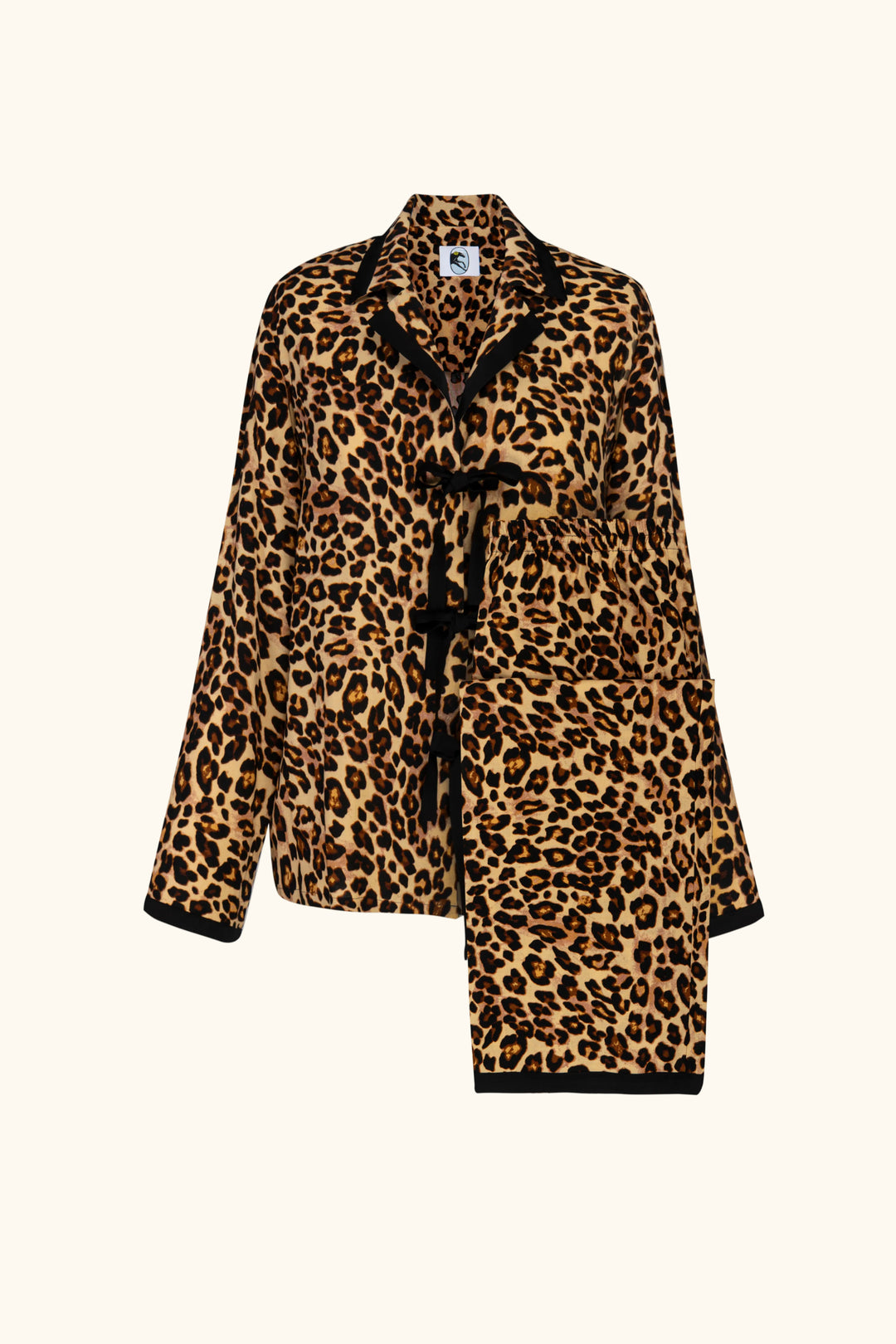 The Bow Pajama Set in Leopard Print