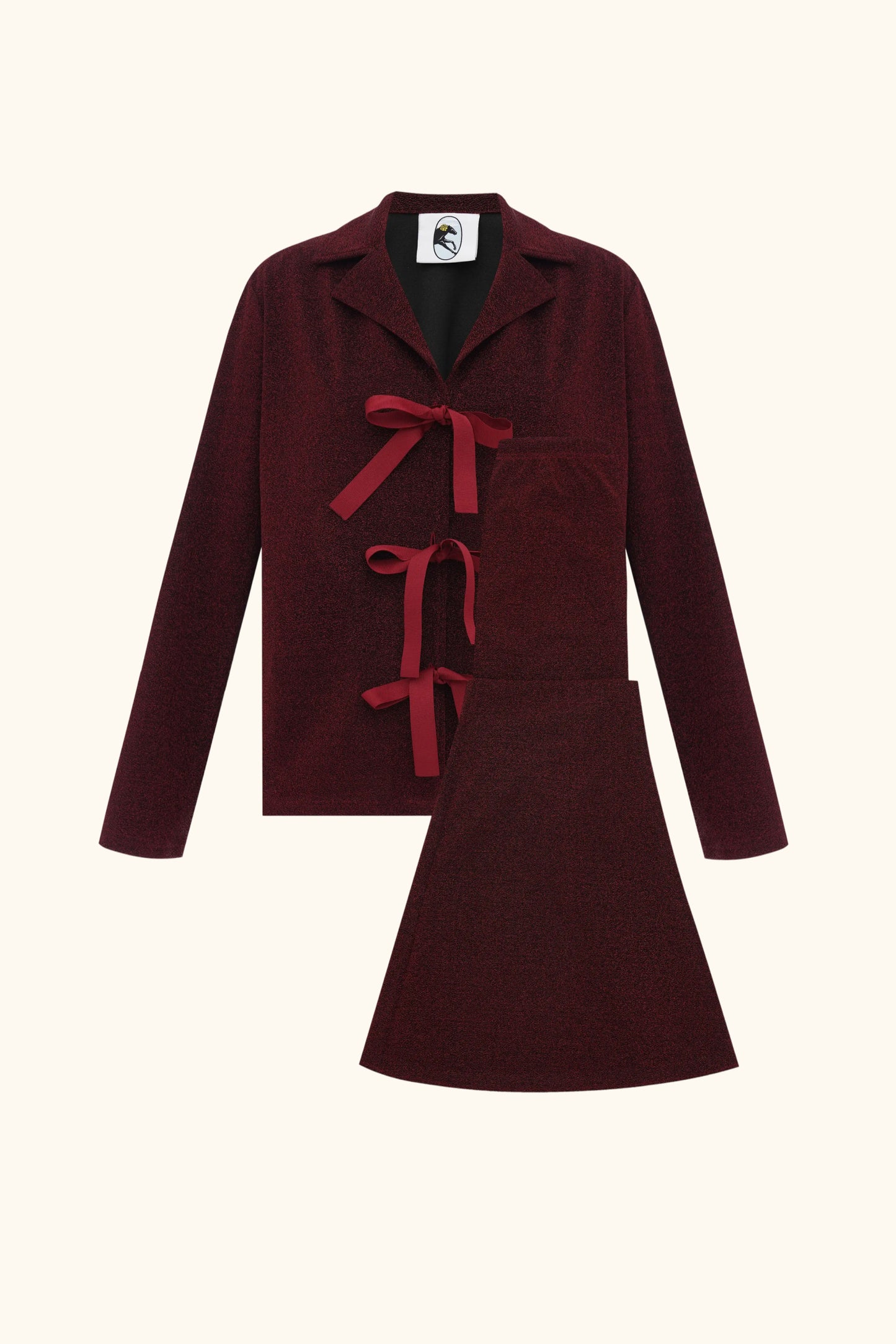 Stardust Lurex Lounge Suit in Burgundy
