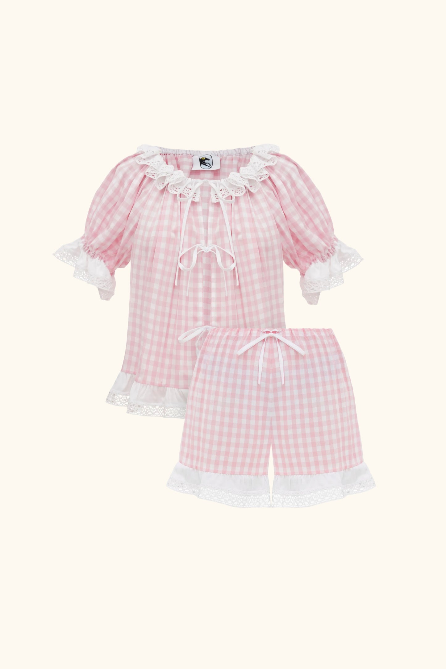 Romantica Lounge Set with Shorts in Pink Vichy