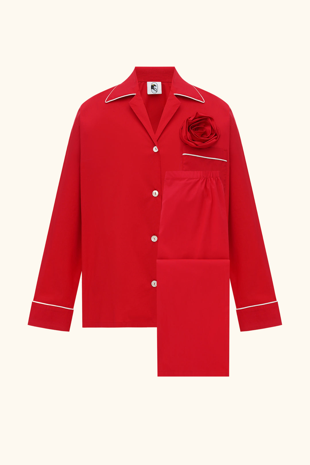 The Rose Cotton Pajama Set in Red