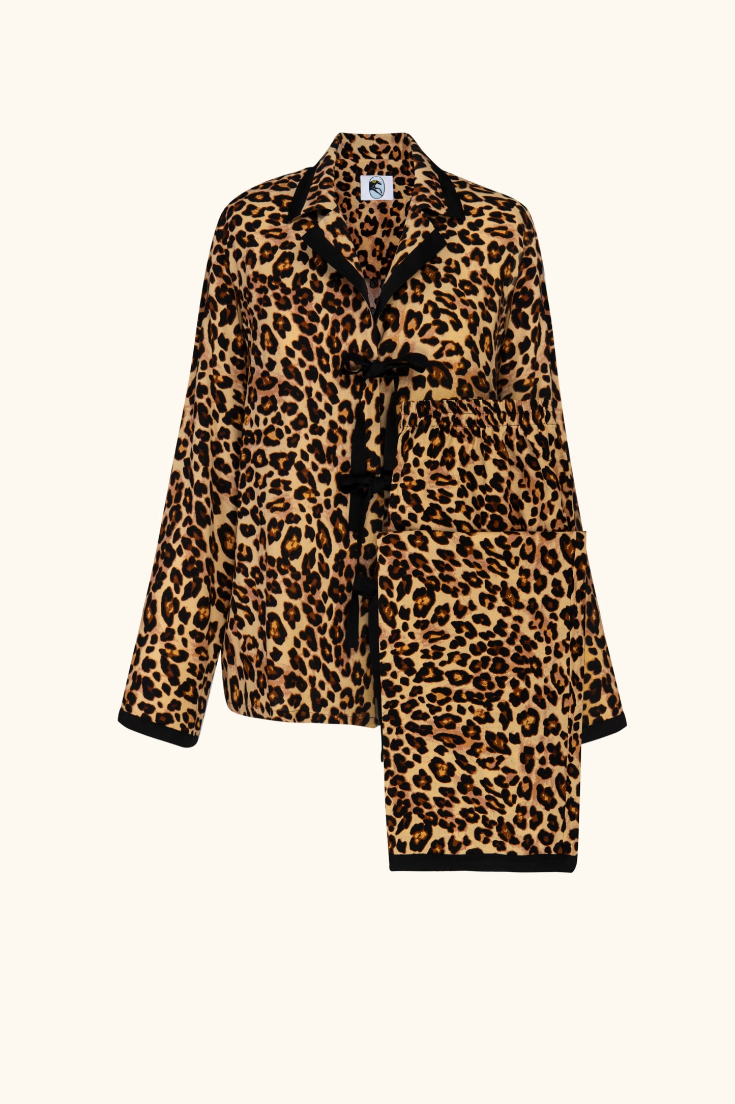 The Bow Pajama Set in Leopard Print