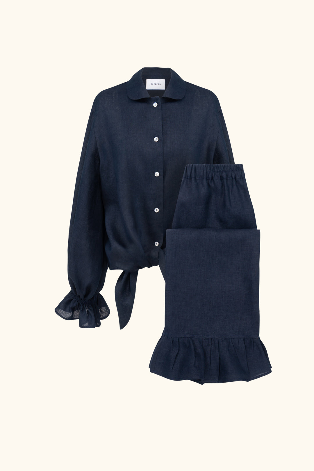 Rumba Linen Lounge Suit in Navy