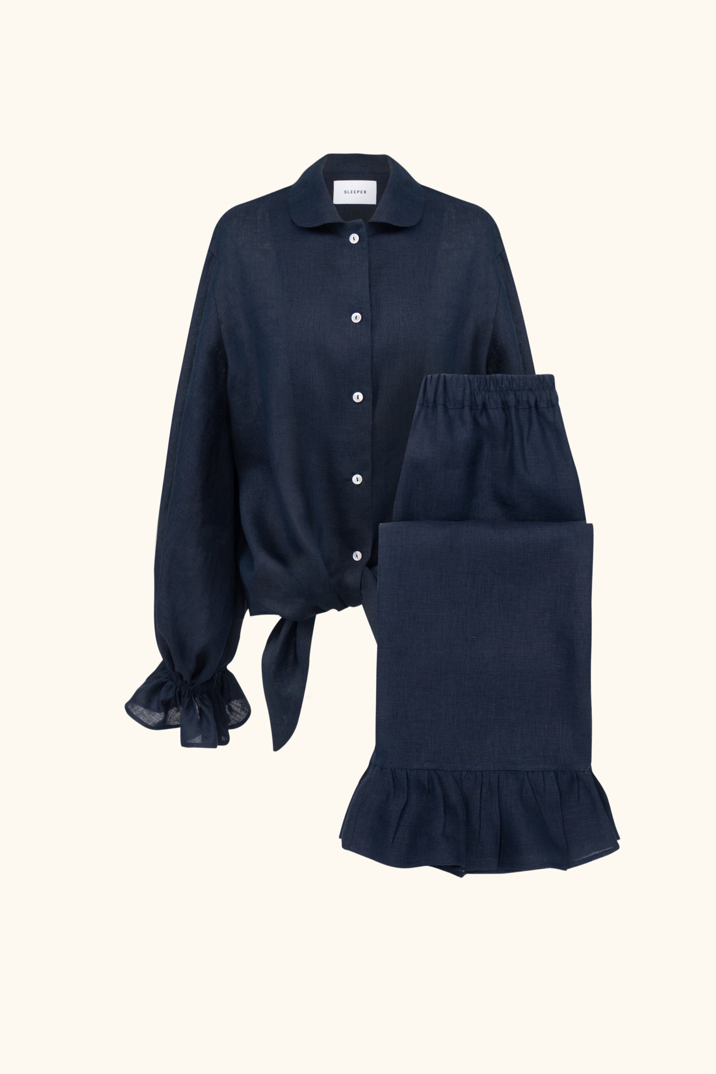 Rumba Linen Lounge Suit in Navy