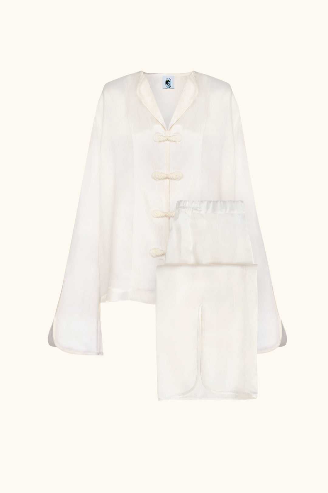 Louis Pajamas Set with Pants in White