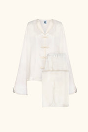 Louis Pajamas Set with Pants in White