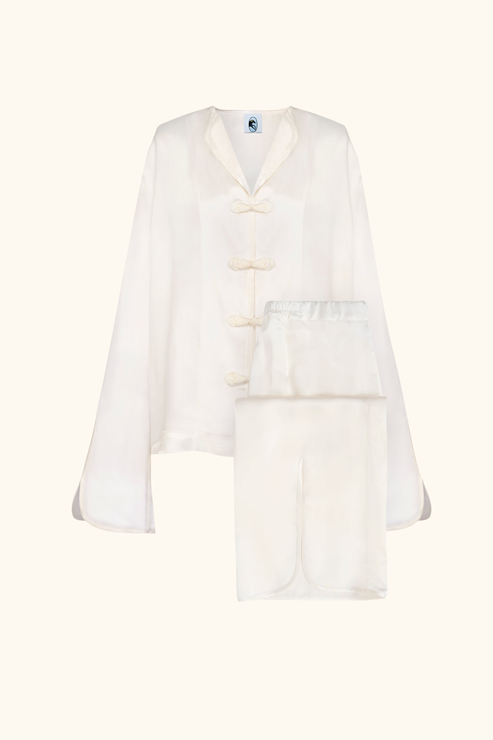 Louis Pajamas Set with Pants in White